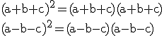 3$\rm (a+b+c)^2=(a+b+c)(a+b+c)\\(a-b-c)^2=(a-b-c)(a-b-c)